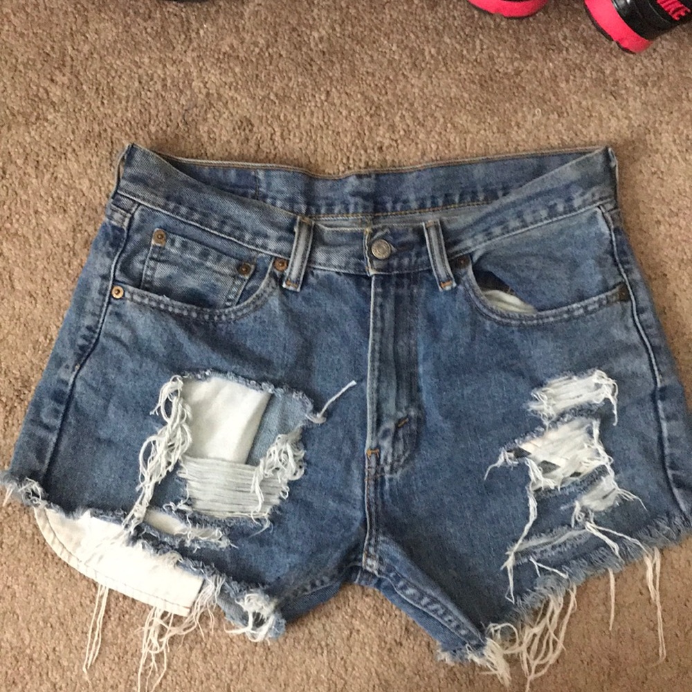 Distressed Levi shorts